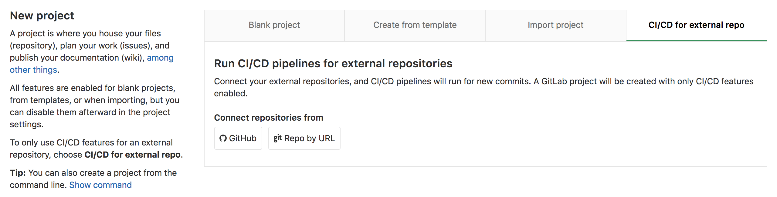 Index · Ci cd for external repos · Ci · Help · GitLab